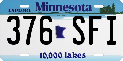 MN license plate 376SFI