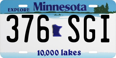 MN license plate 376SGI
