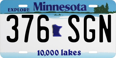 MN license plate 376SGN