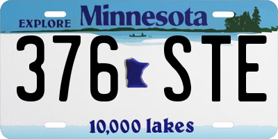 MN license plate 376STE