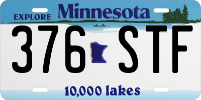 MN license plate 376STF