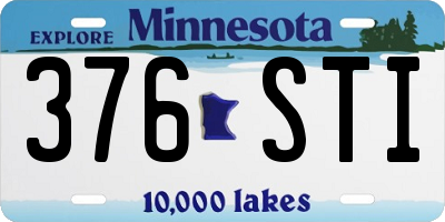 MN license plate 376STI