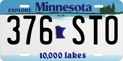 MN license plate 376STO