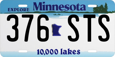 MN license plate 376STS