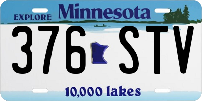 MN license plate 376STV