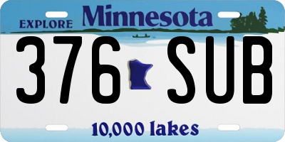MN license plate 376SUB