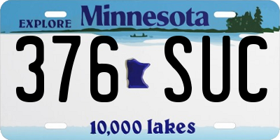 MN license plate 376SUC