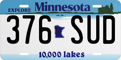 MN license plate 376SUD