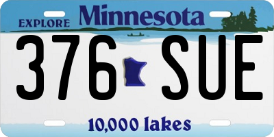 MN license plate 376SUE
