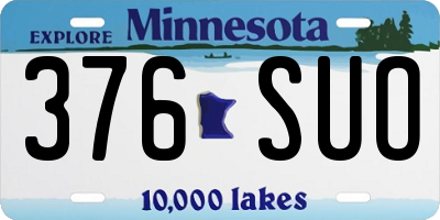 MN license plate 376SUO