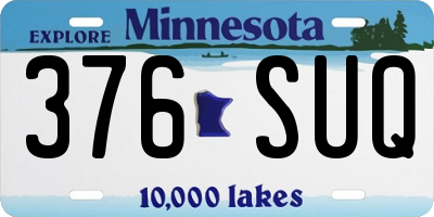 MN license plate 376SUQ