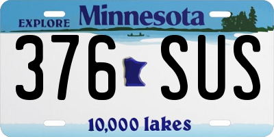 MN license plate 376SUS