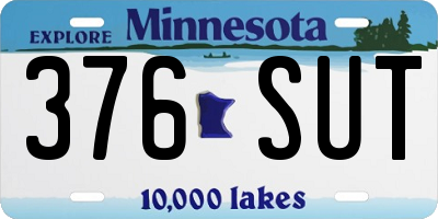 MN license plate 376SUT