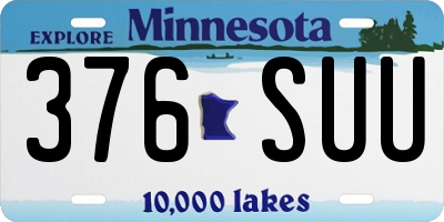 MN license plate 376SUU