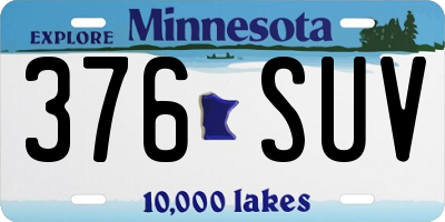 MN license plate 376SUV
