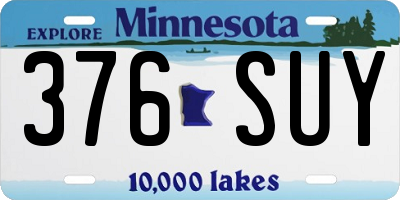 MN license plate 376SUY