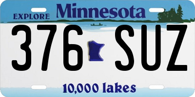 MN license plate 376SUZ