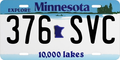 MN license plate 376SVC