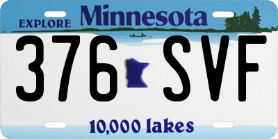 MN license plate 376SVF