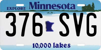 MN license plate 376SVG