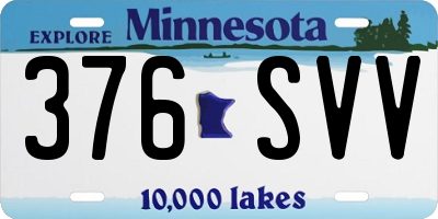 MN license plate 376SVV