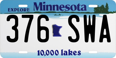 MN license plate 376SWA
