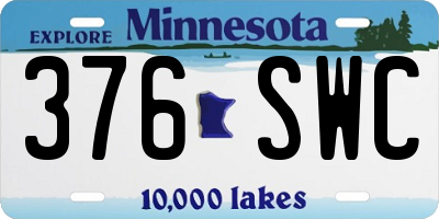 MN license plate 376SWC