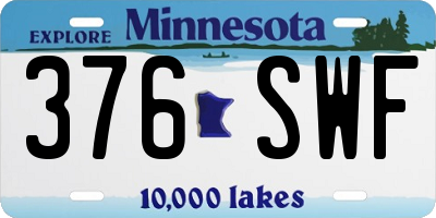 MN license plate 376SWF
