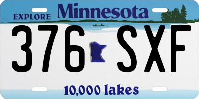 MN license plate 376SXF