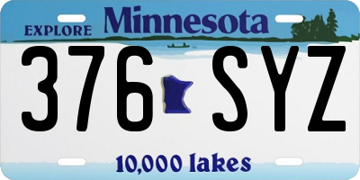 MN license plate 376SYZ