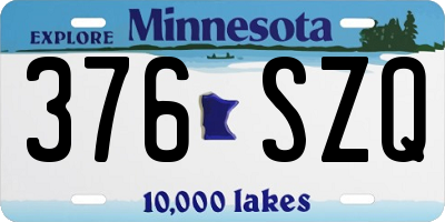 MN license plate 376SZQ