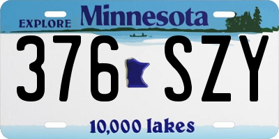 MN license plate 376SZY