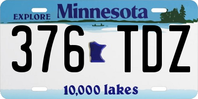 MN license plate 376TDZ