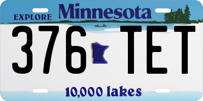 MN license plate 376TET