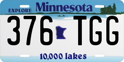 MN license plate 376TGG