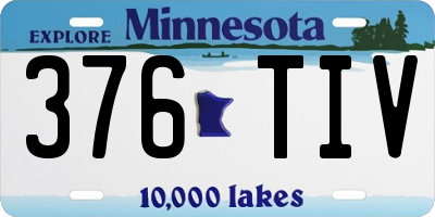 MN license plate 376TIV