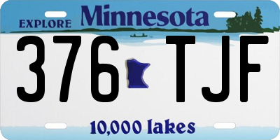 MN license plate 376TJF