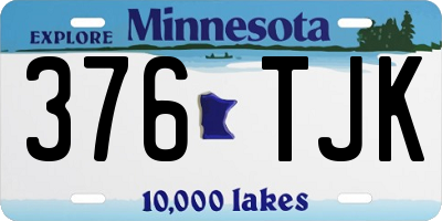 MN license plate 376TJK