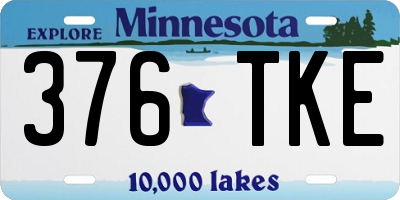 MN license plate 376TKE