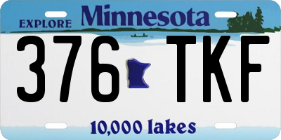 MN license plate 376TKF