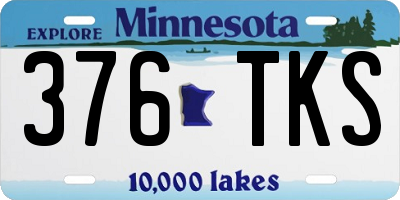 MN license plate 376TKS