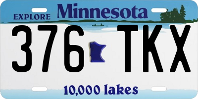 MN license plate 376TKX