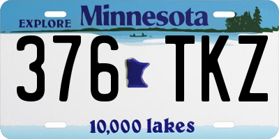 MN license plate 376TKZ