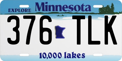 MN license plate 376TLK