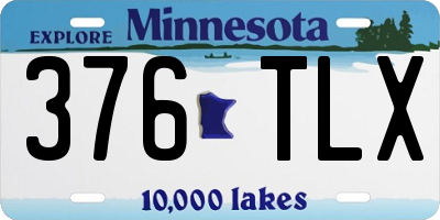 MN license plate 376TLX