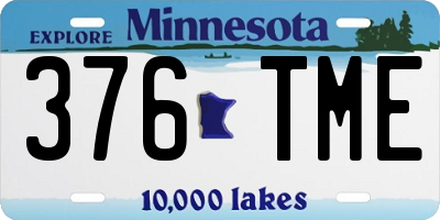 MN license plate 376TME