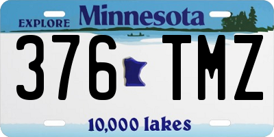 MN license plate 376TMZ