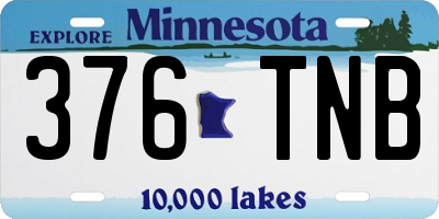 MN license plate 376TNB