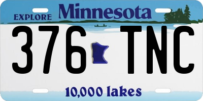 MN license plate 376TNC