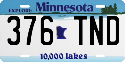 MN license plate 376TND